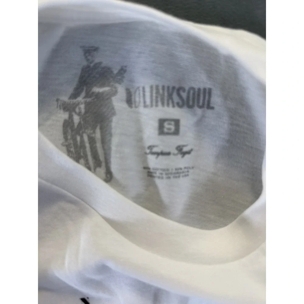 Linksoul Golf TShirt White Short Sleeve Mens Small Graphic Tee NEW